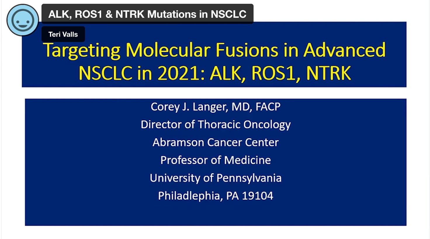 ALK, ROS1 & NTRK Mutations in NSCLC