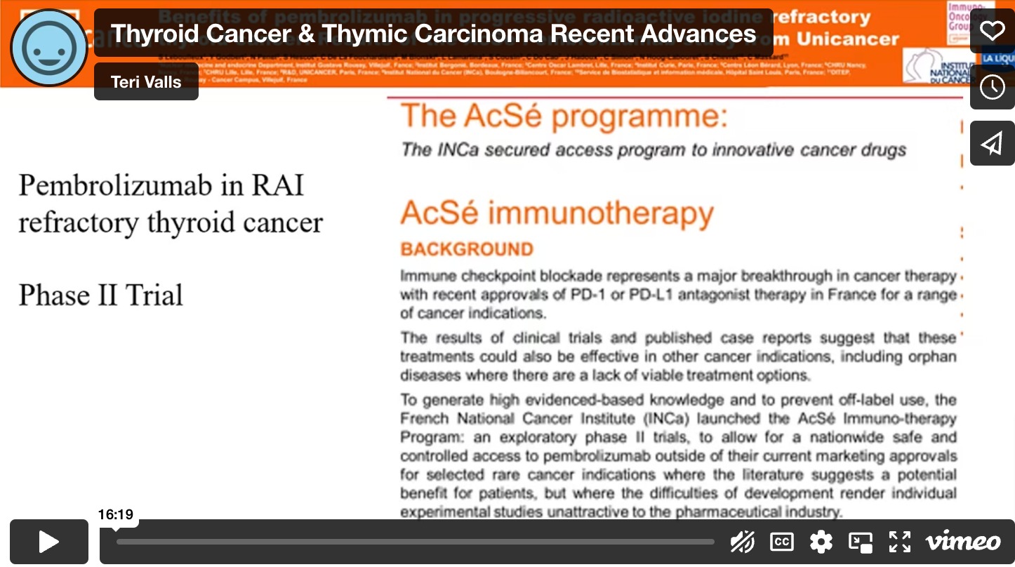 Thyroid Cancer & Thymic Carcinoma: Recent Advances