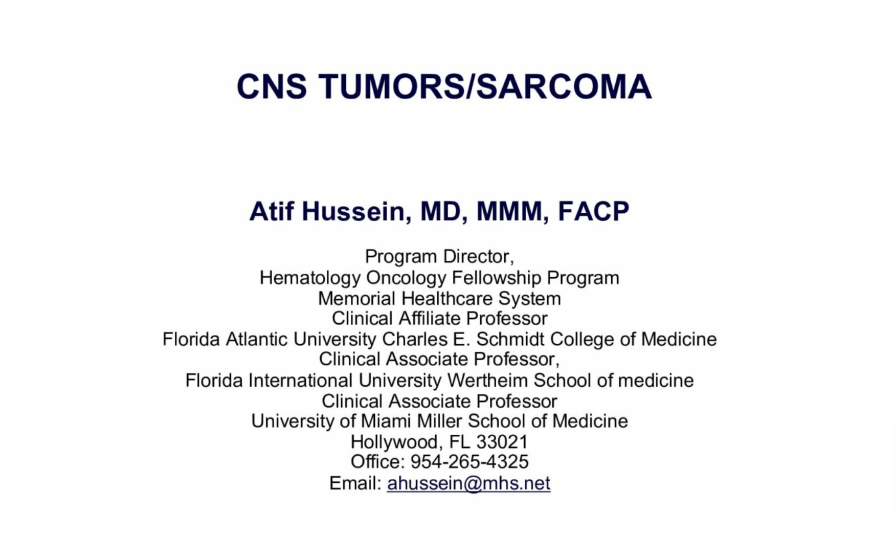 Brain Tumors and Sarcomas: New Developments