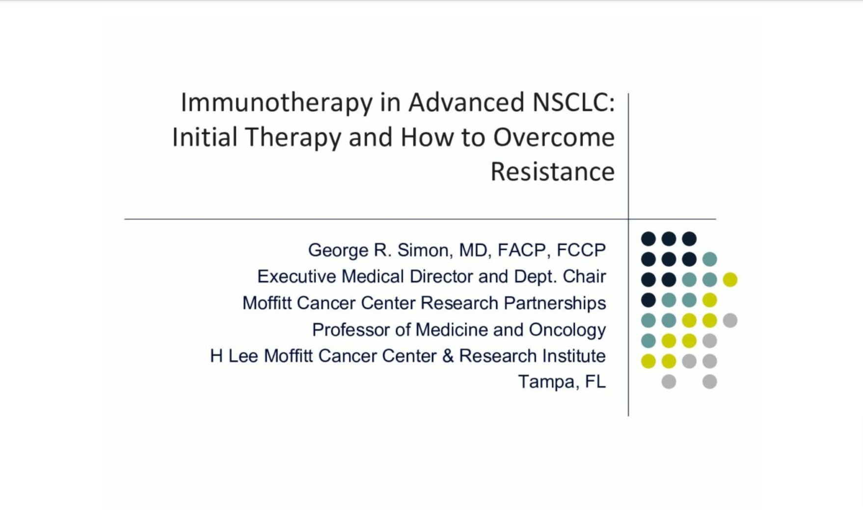 Immunotherapy in Advanced NSCLC: Initial Therapy and How to Overcome Resistance