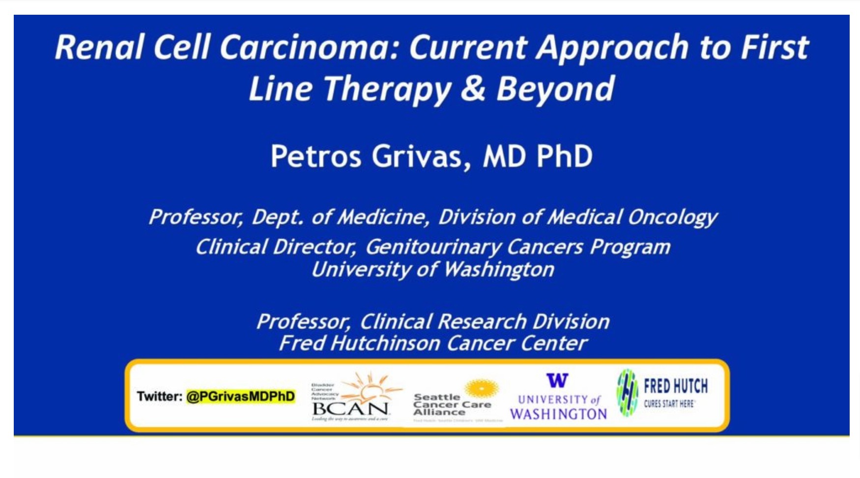 Renal Cell Carcinoma (RCC): Current Approach to First Line Therapy and Beyond