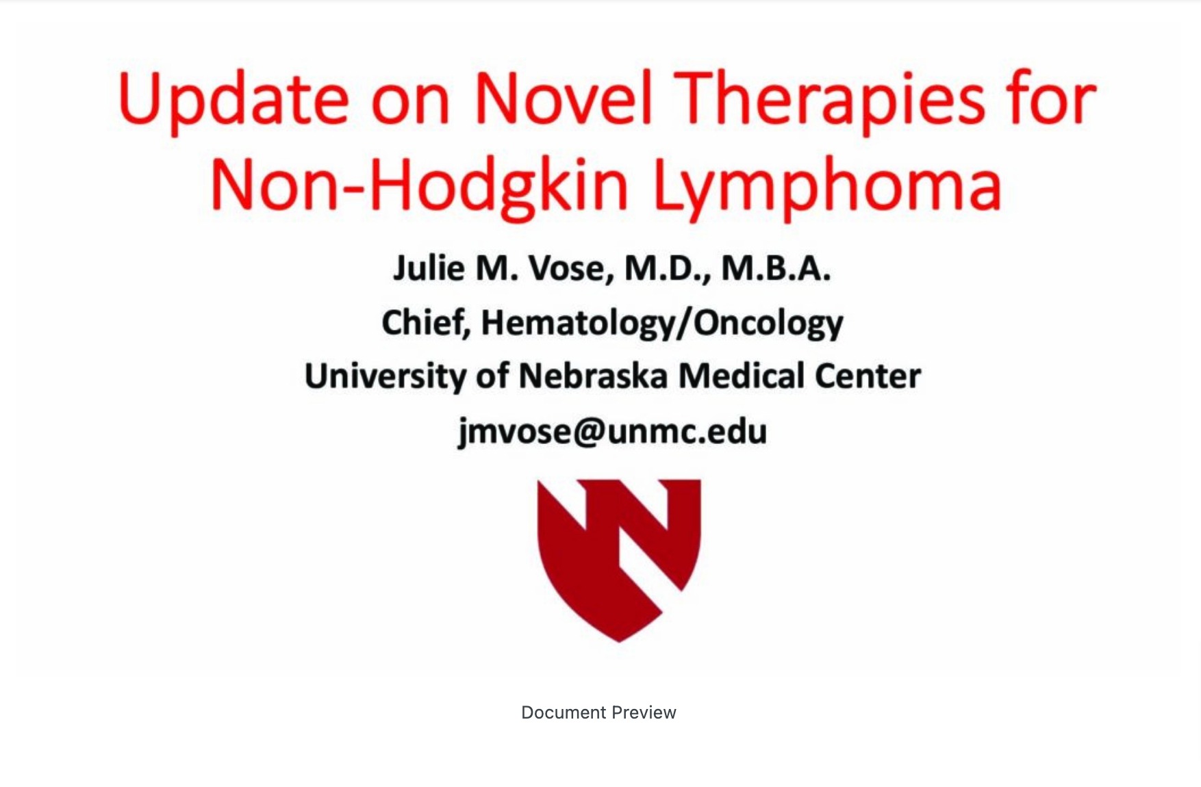 Update on Novel Therapies for NHL