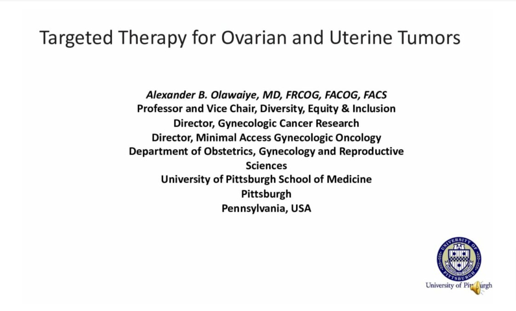 Targeted Therapy for Ovarian and Uterine Tumors