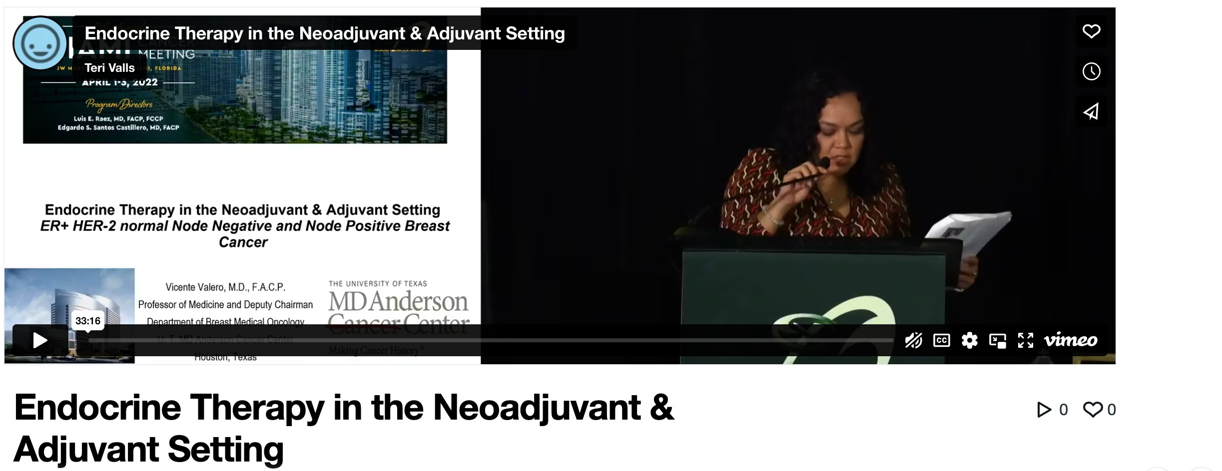 Endocrine Therapy in the Neoadjuvant & Adjuvant Setting