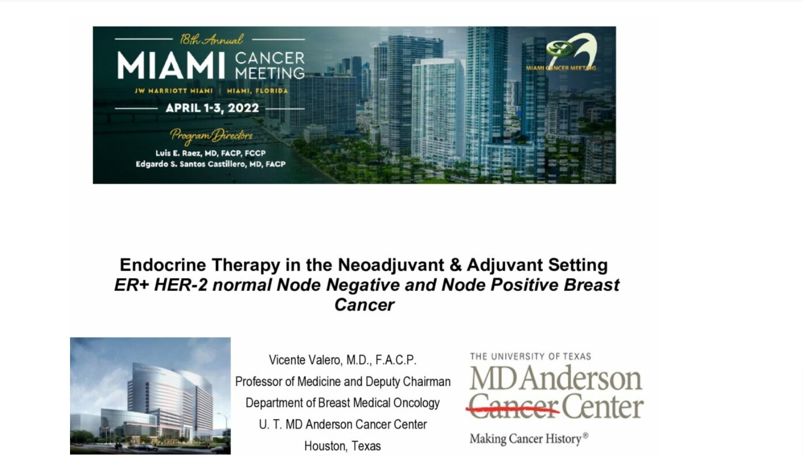 Endocrine Therapy in the Neoadjuvant & Adjuvant Setting