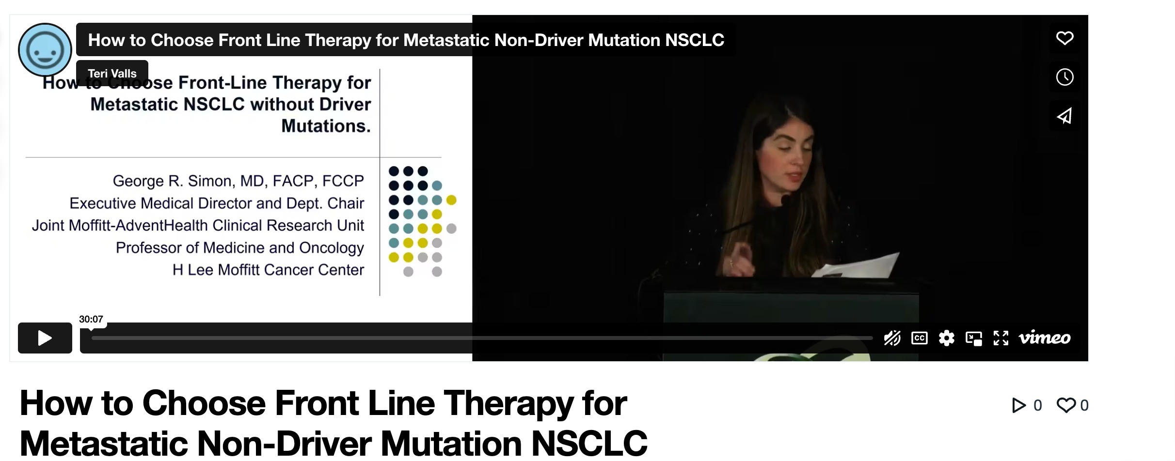 How to Choose Front Line Therapy for Metastatic Non-Driver Mutation NSCLC