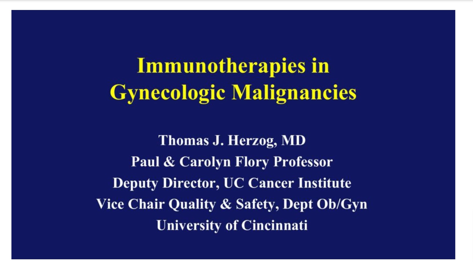 Immunotherapy in Gynecologic Malignancies