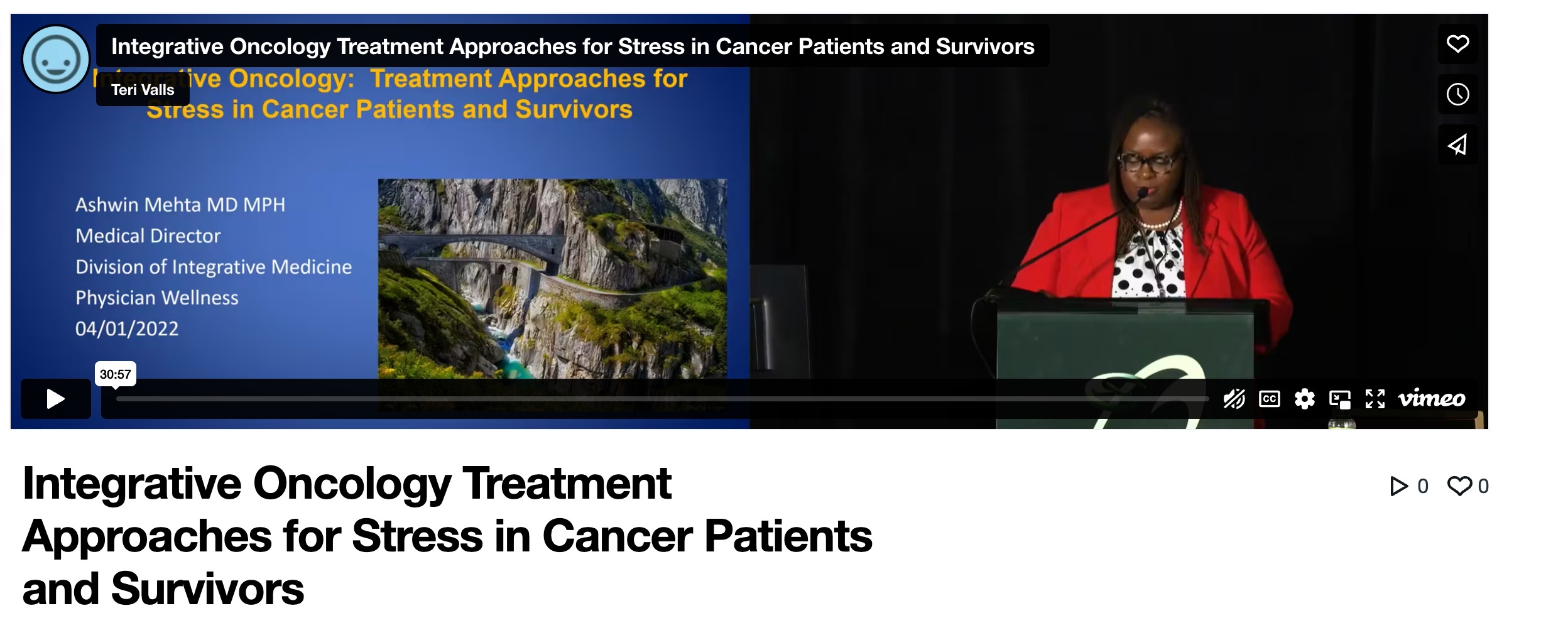 Integrative Oncology: Treatment Approaches for Stress in Cancer Patients and Survivors