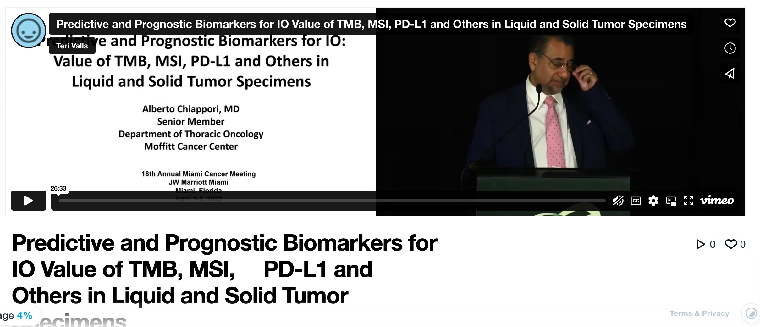 Predictive and Prognostic Biomarkers for IO: Value of TMB, MSI, PD-L1 and Others in Liquid and Solid Tumor Specimens