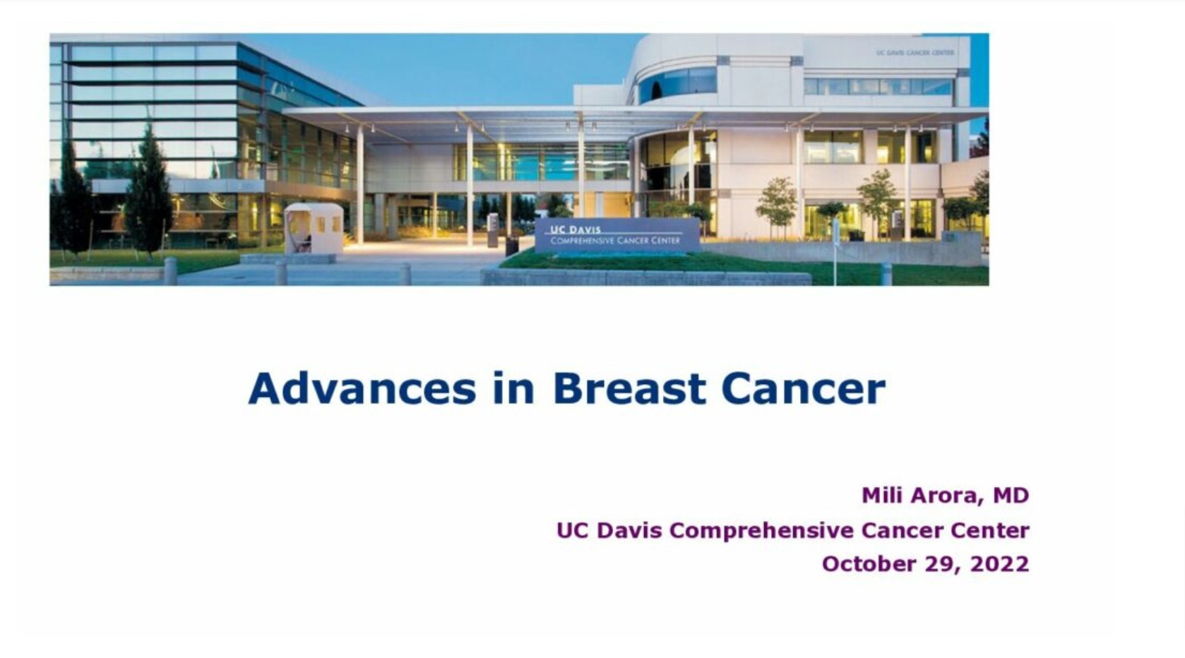 Recent Advances in Breast Cancer