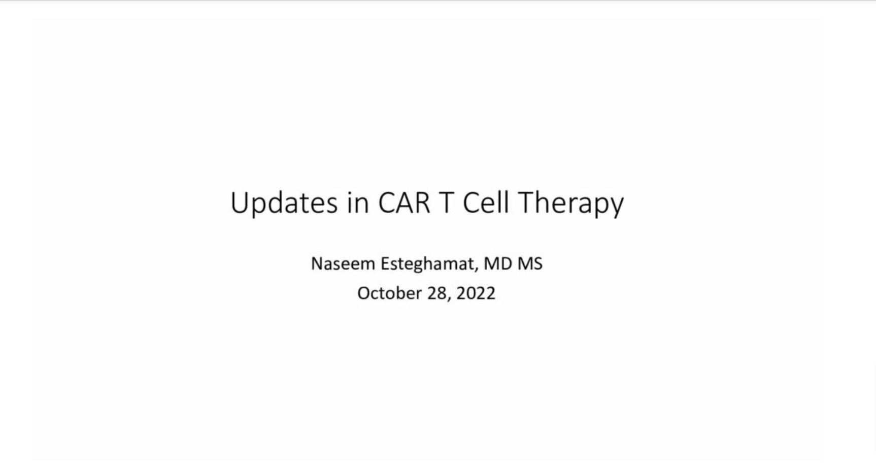 Updates in CAR T Therapies