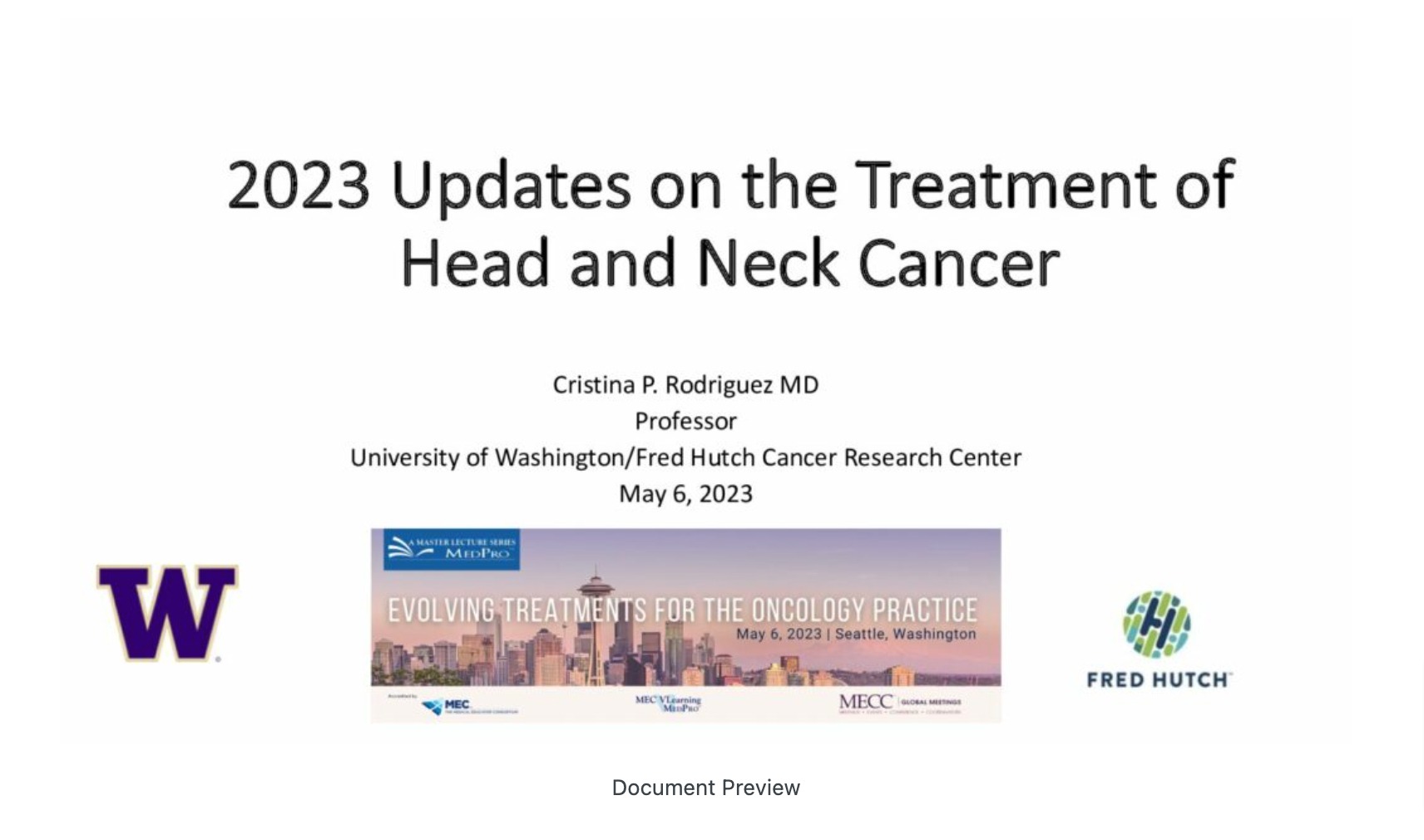 2023 Head and Neck Cancer Updates