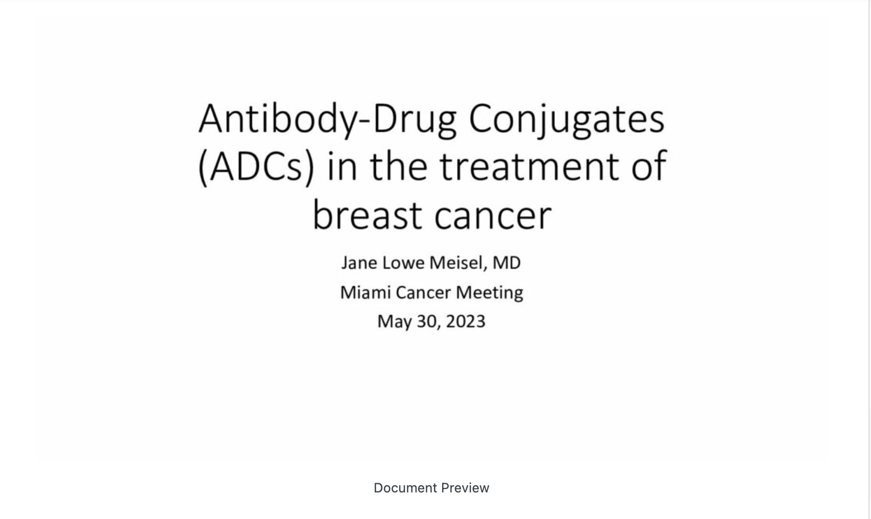 ADC in Breast Cancer Management