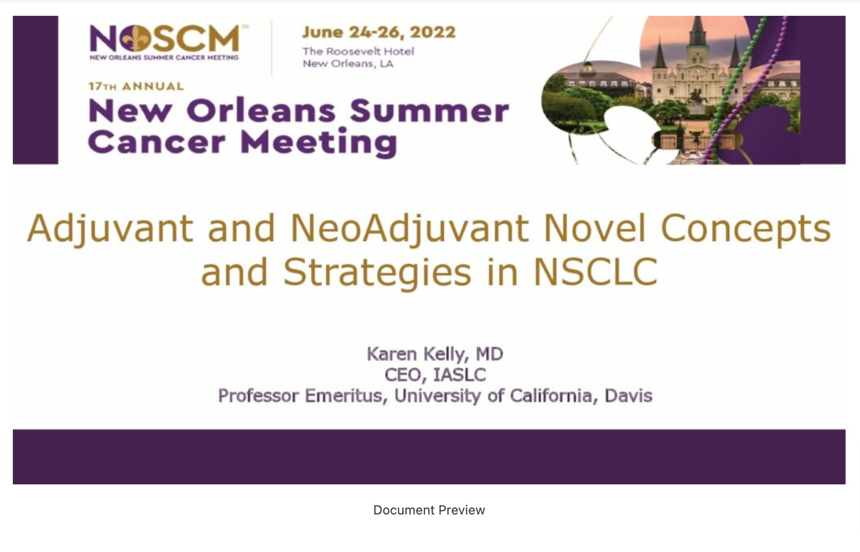 Adjuvant and NeoAdjuvant Novel Concepts and Strategies in NSCLC