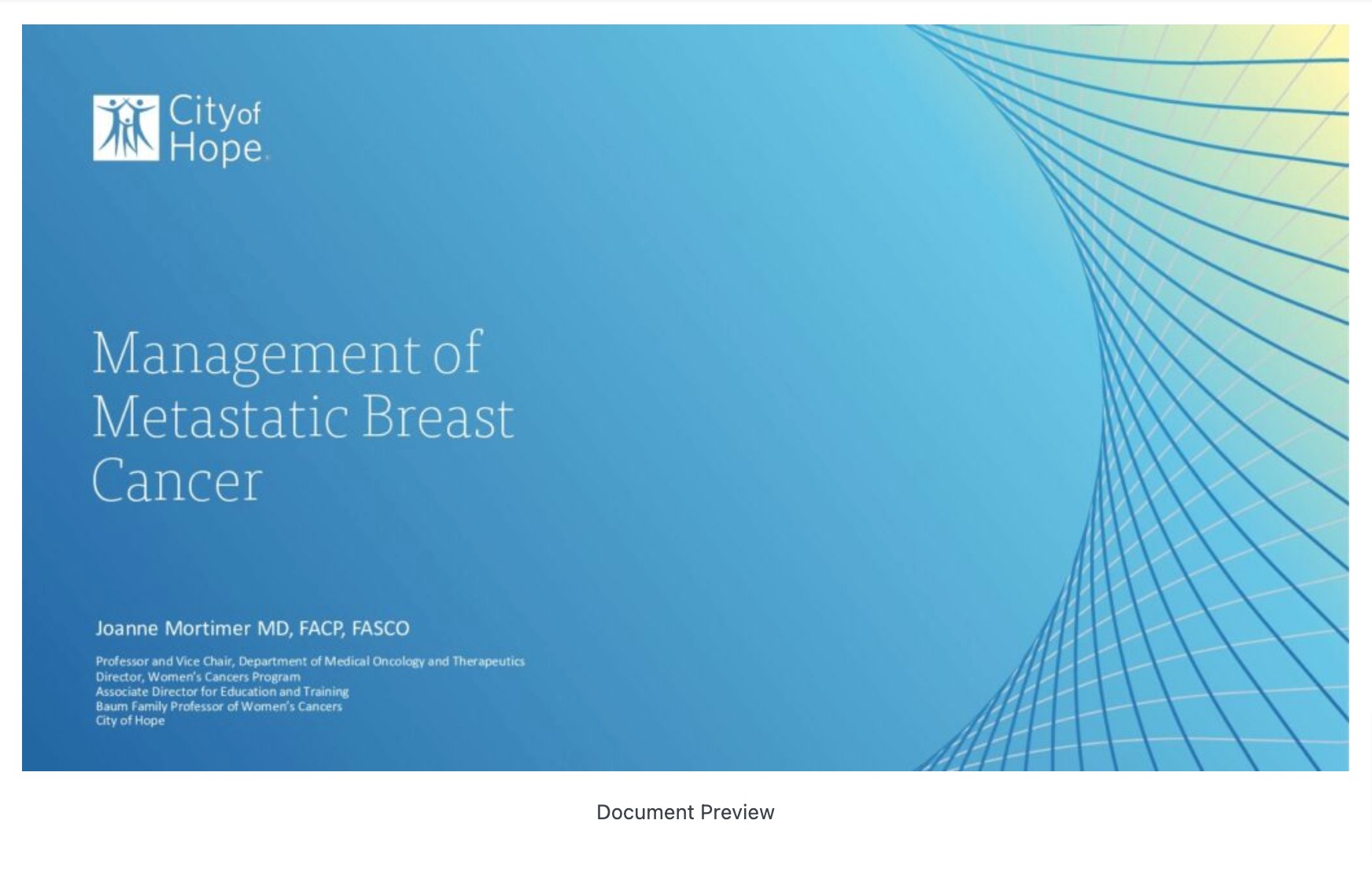 Advanced Breast Cancer: State of the Art