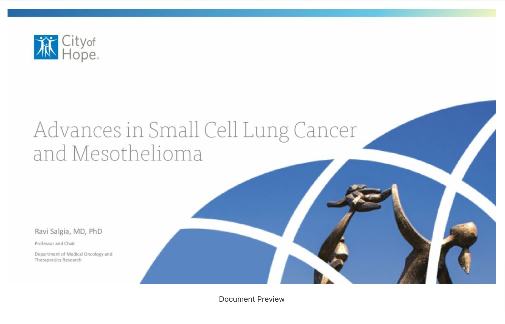 Advances in Small Cell Lung Cancer and Mesothelioma