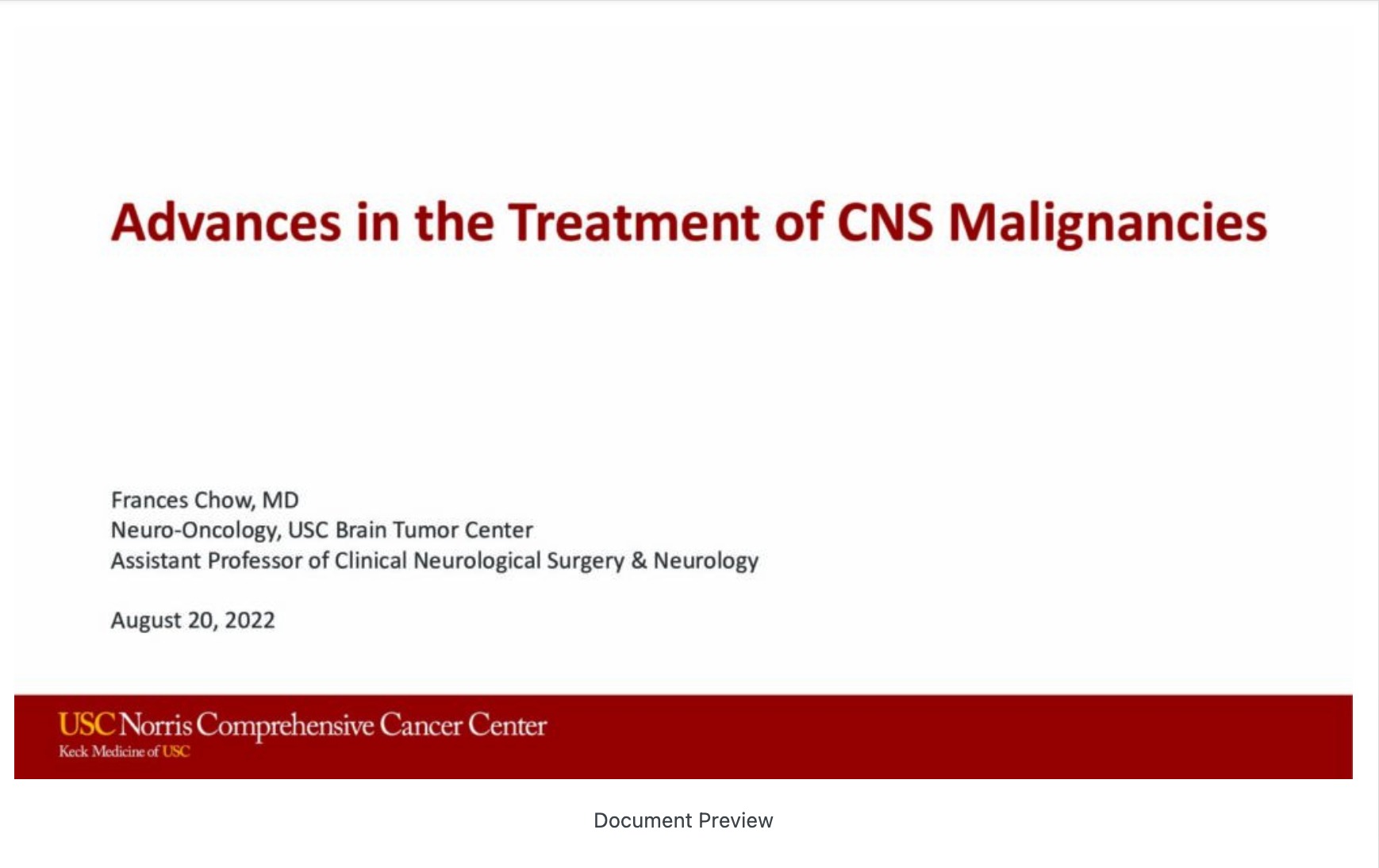 Advances in the Treatment of CNS Malignancies