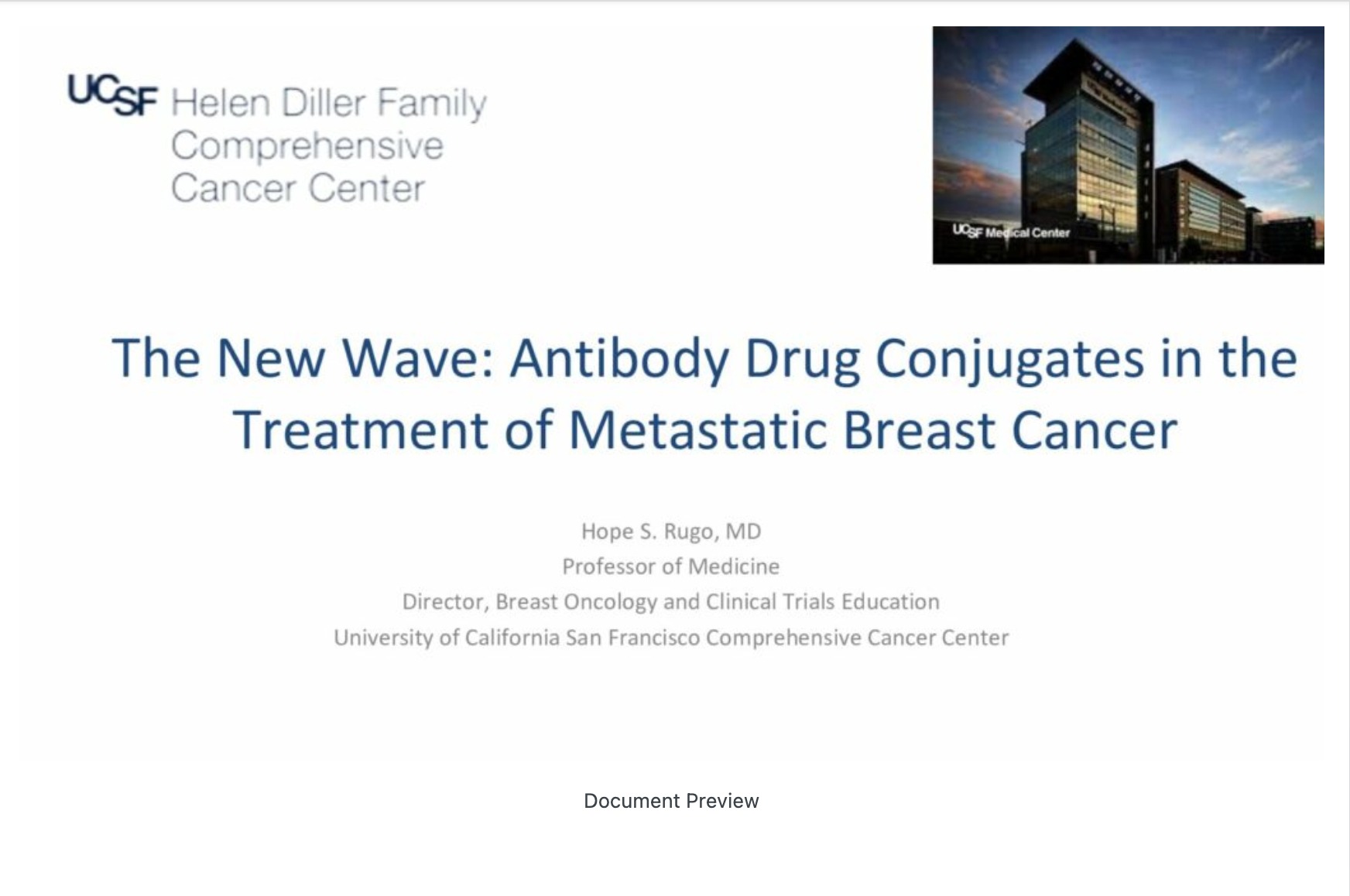 Antibody Drug Conjugated for Breast Cancer: Current Therapy and New Directions