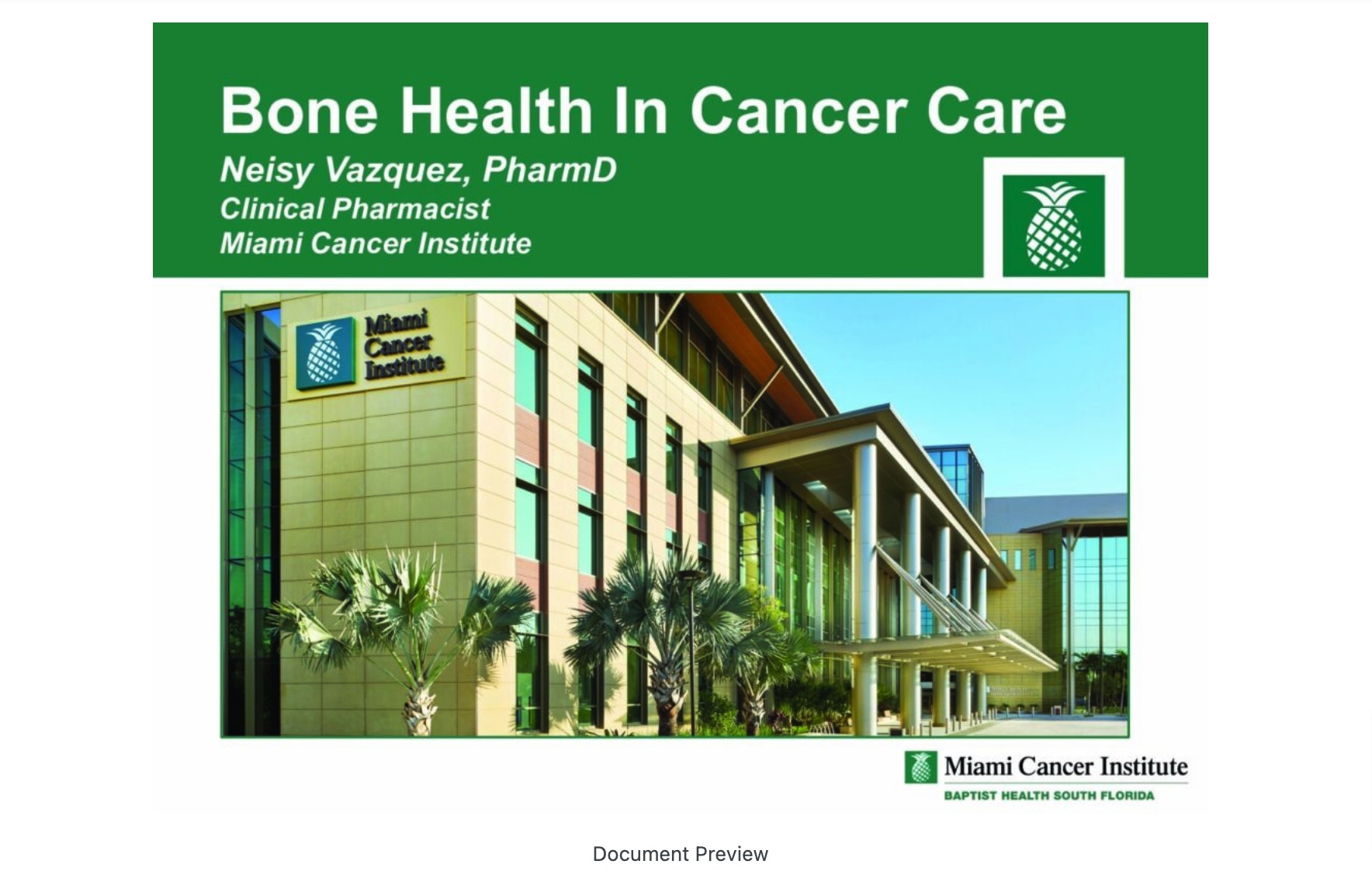 Bone Health in Cancer Care