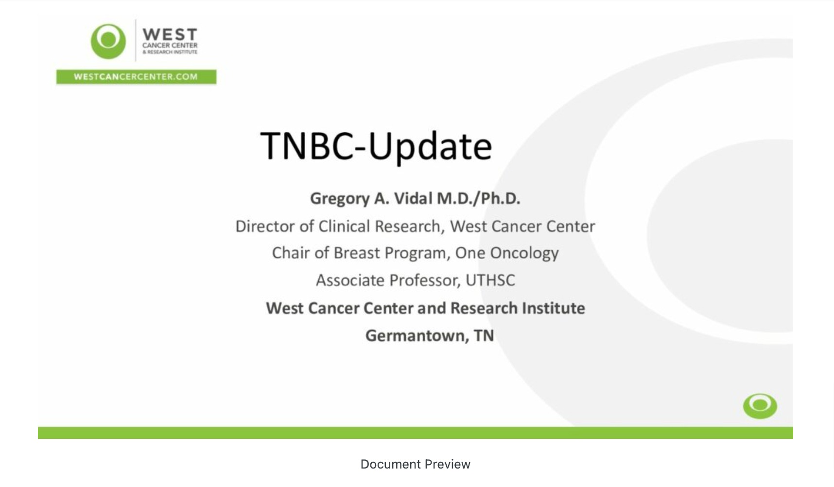 Breast Cancer Update in Triple Negative Breast Cancer