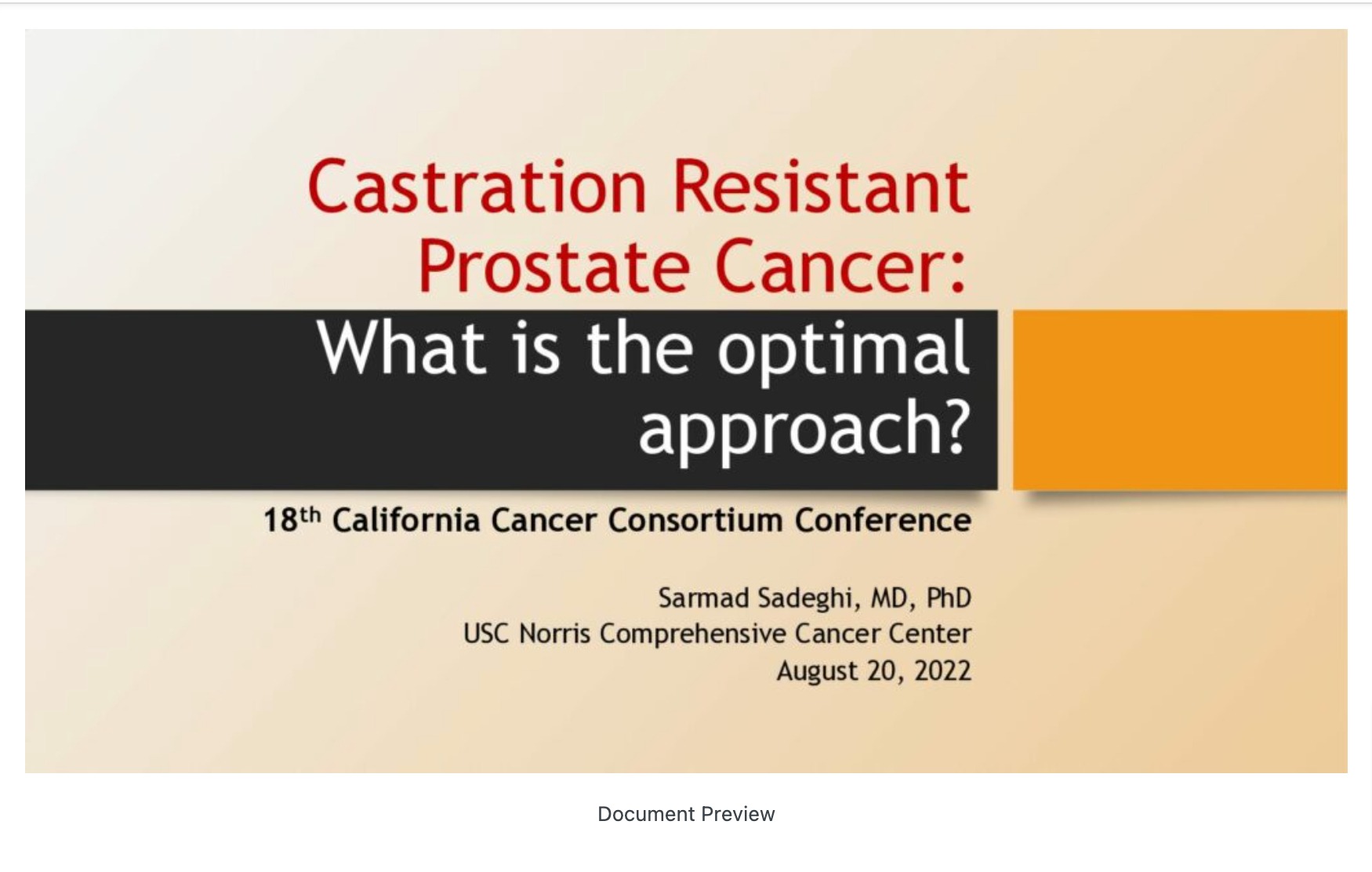 Castration Resistant Prostate Cancer: What is the Optimal Treatment?