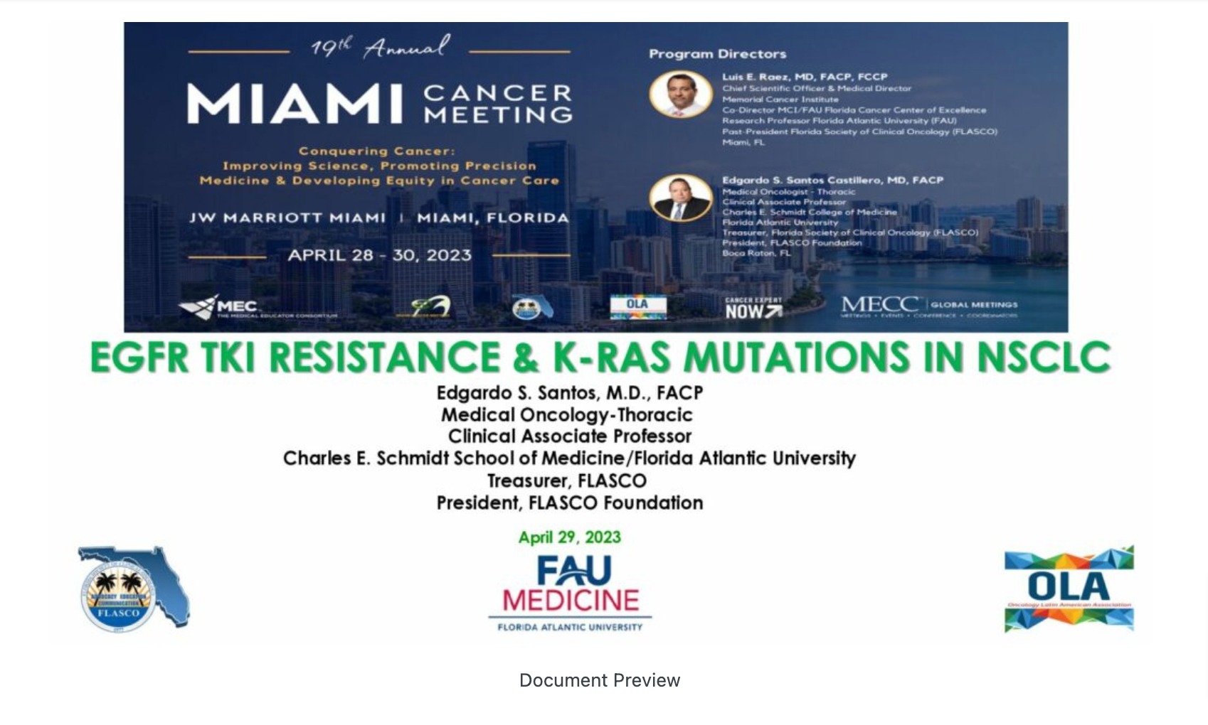 EGFR PKI Resistance and K-RAS Mutations