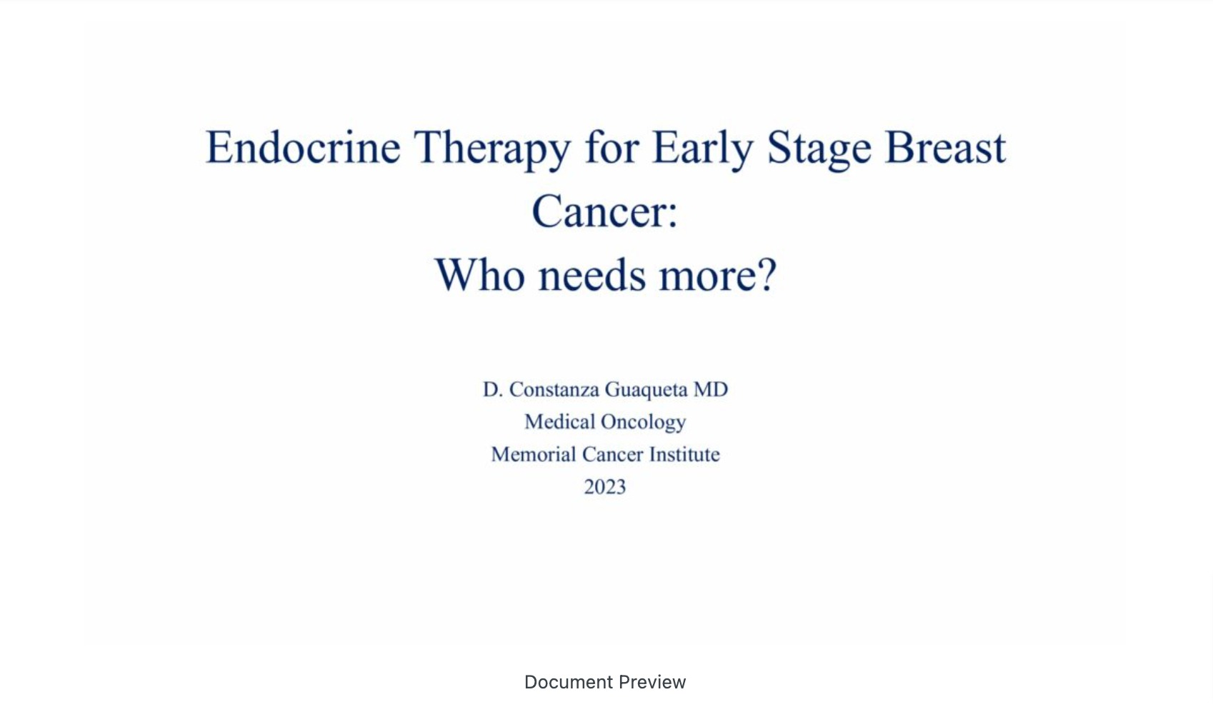 Endocrine Therapy for Early-Stage Breast Cancer: Who Needs More?