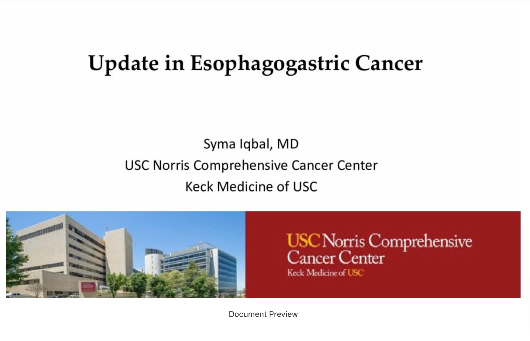 Esophageal and Gastric Cancer: New Developments