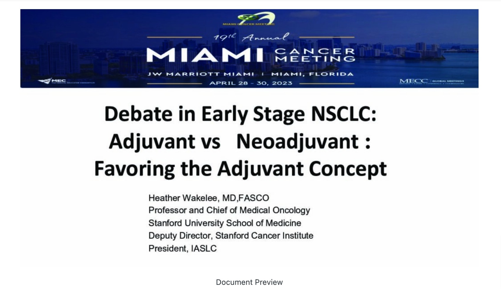 Favoring The Adjuvant Concept