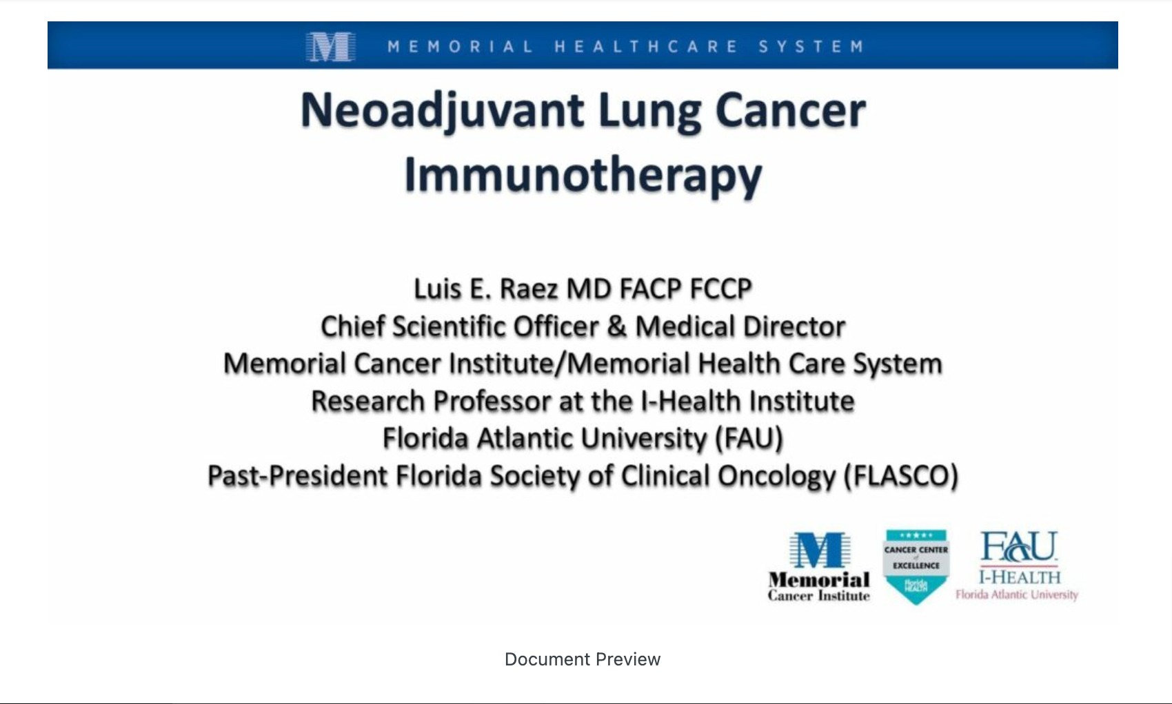 Favoring The Neoadjuvant Concept