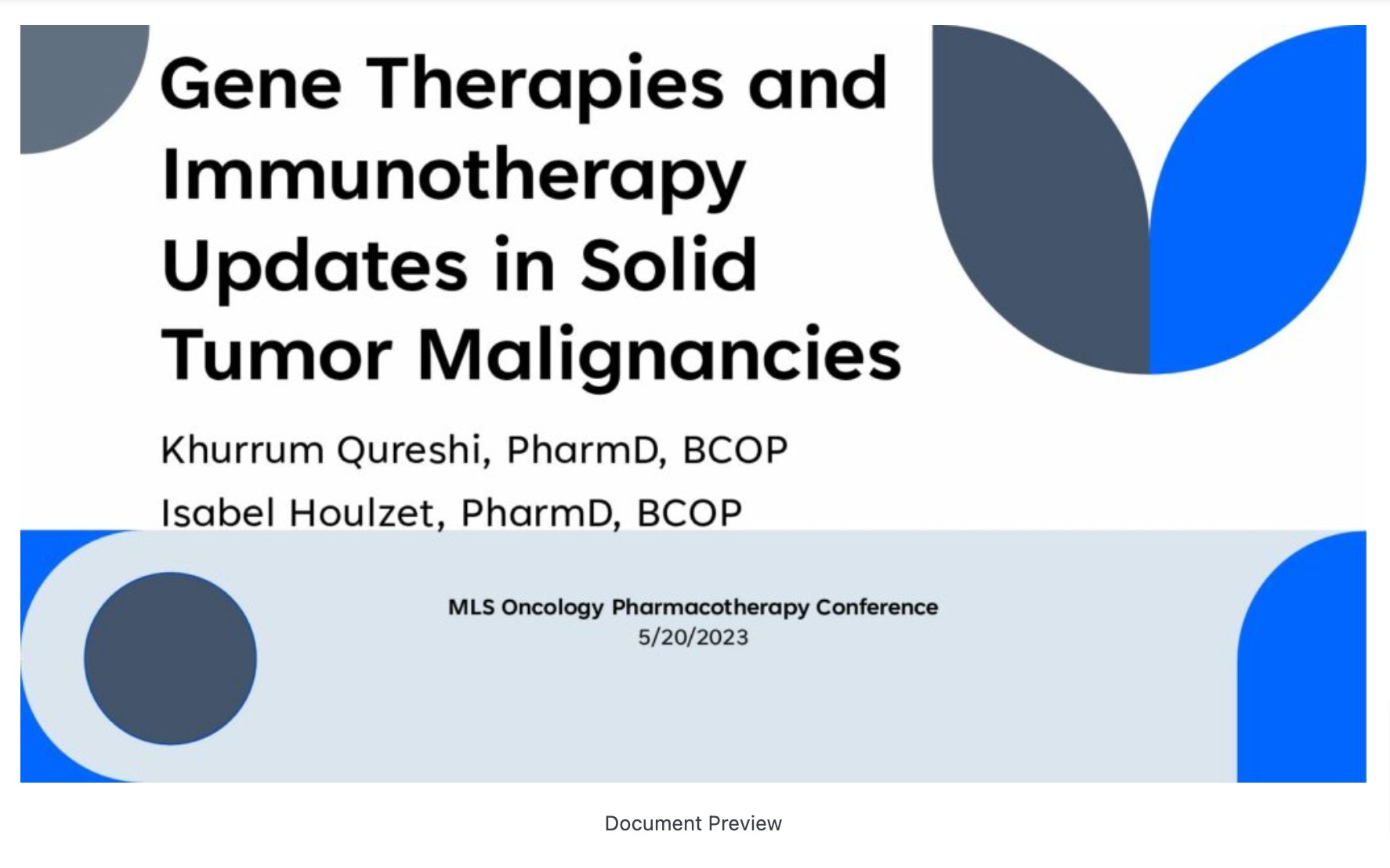 Gene Therapies and Immunotherapy Updates in Solid Tumor Malignancies