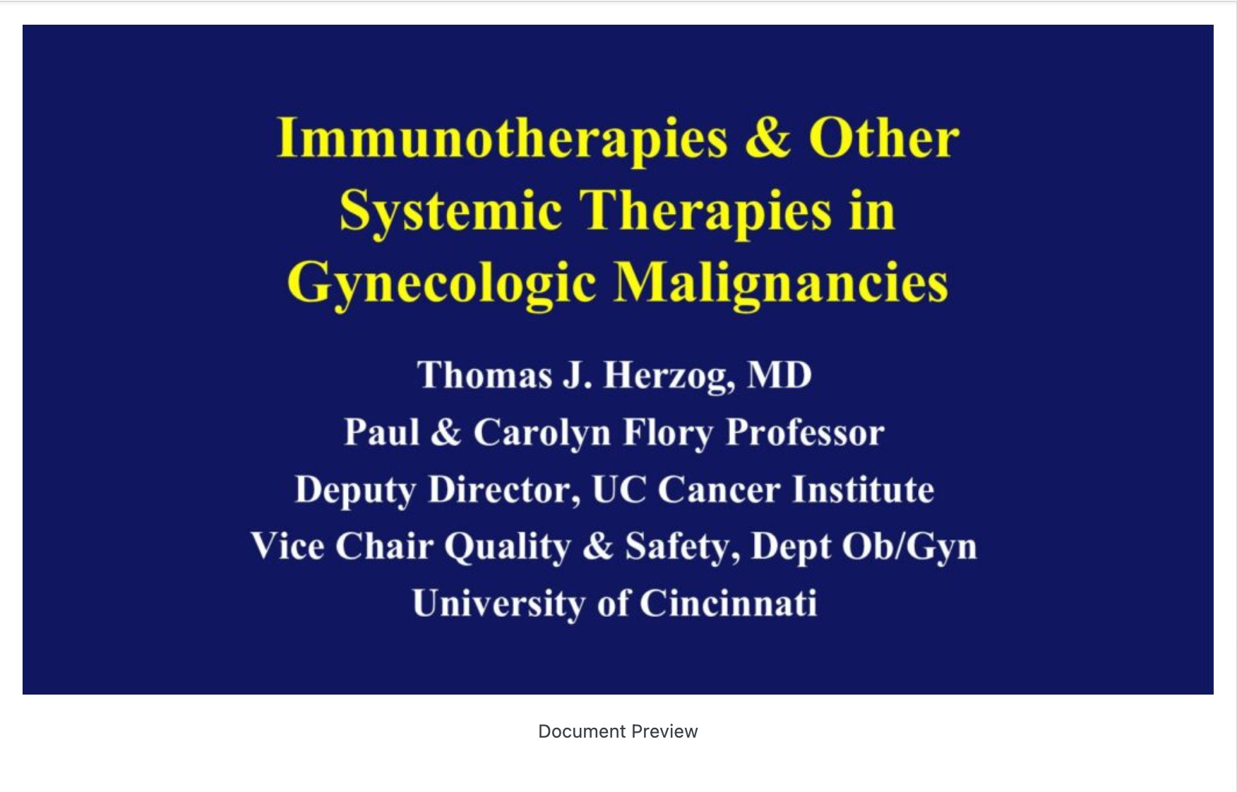 Immunotherapy and Other Systemic Therapy in Gynecologic Malignancies