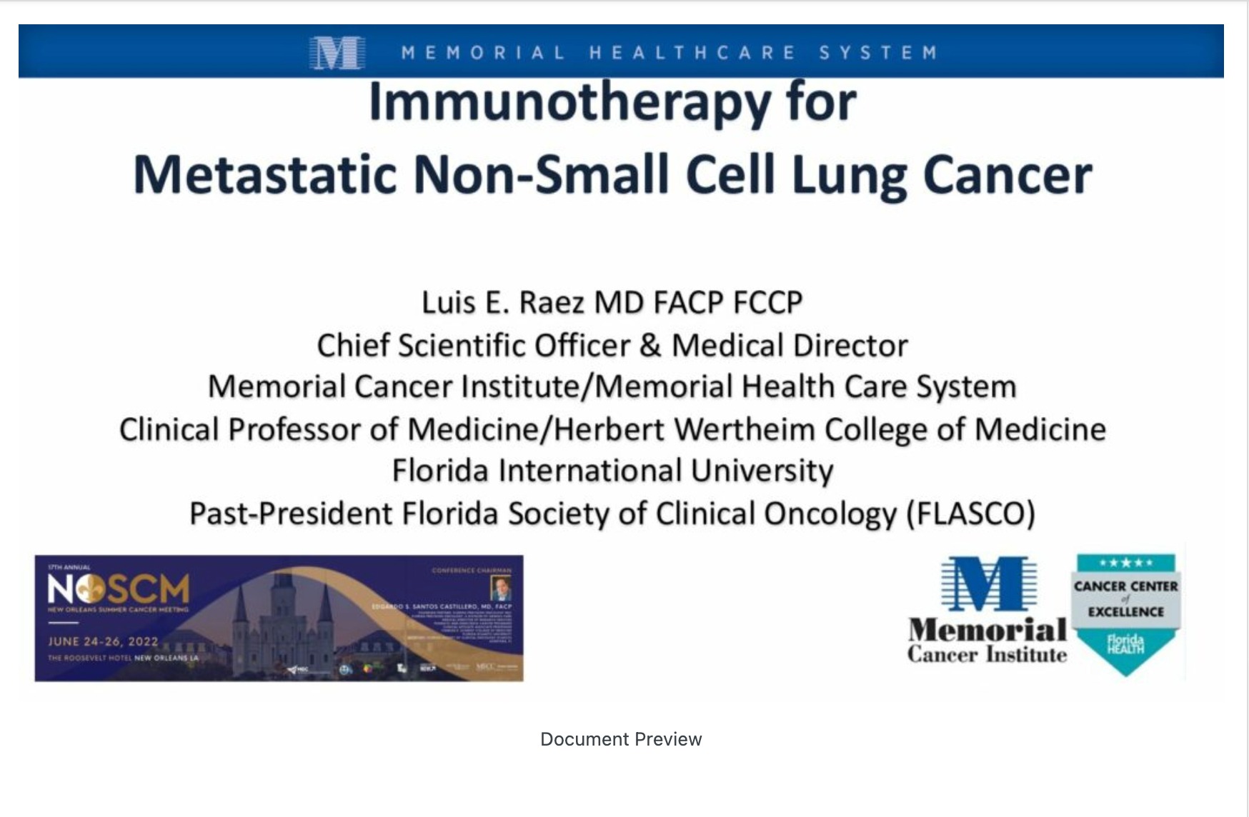 Immunotherapy in Advanced/Metastatic NSCLC and What After IO Failures?