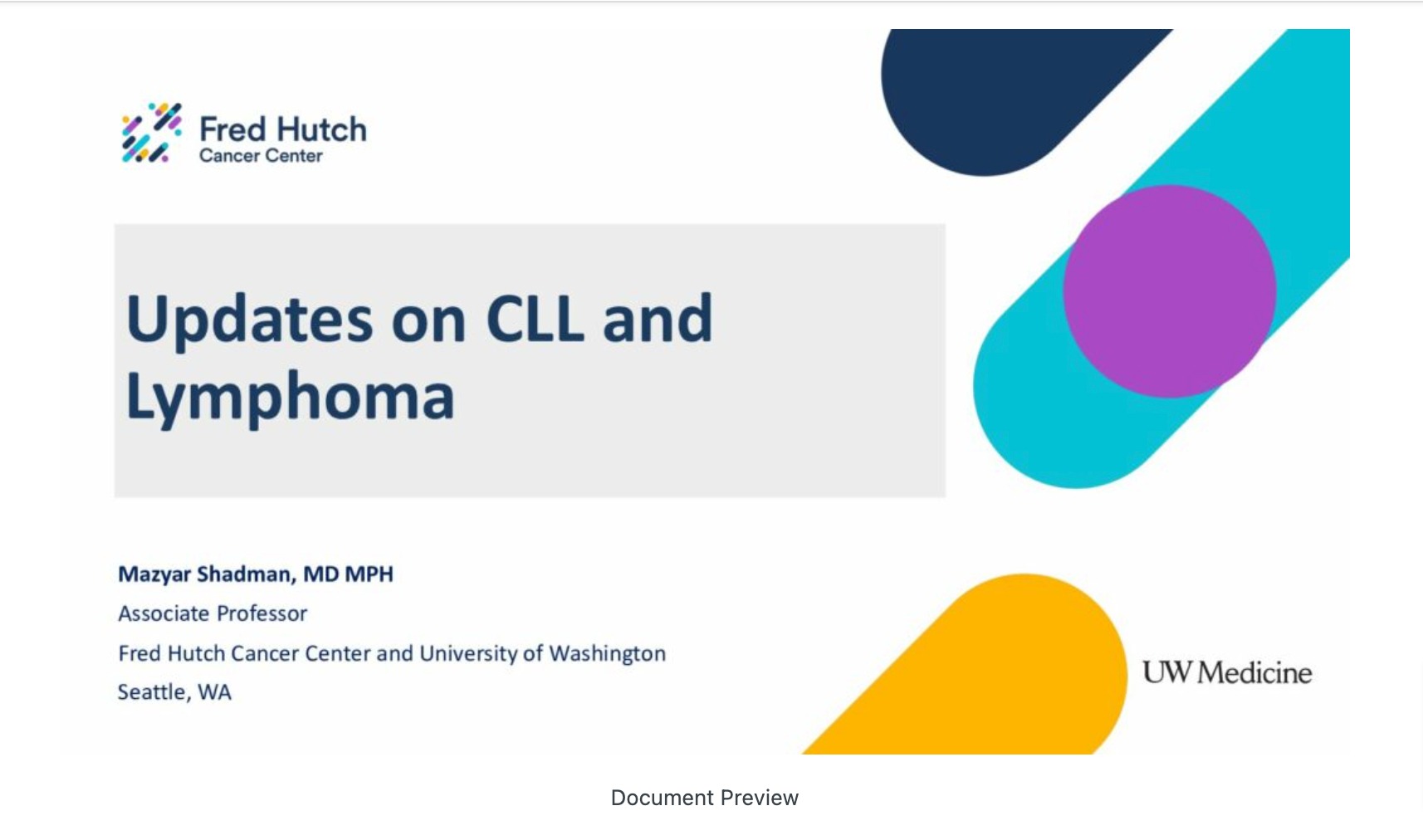 Lymphoma and CLL Update