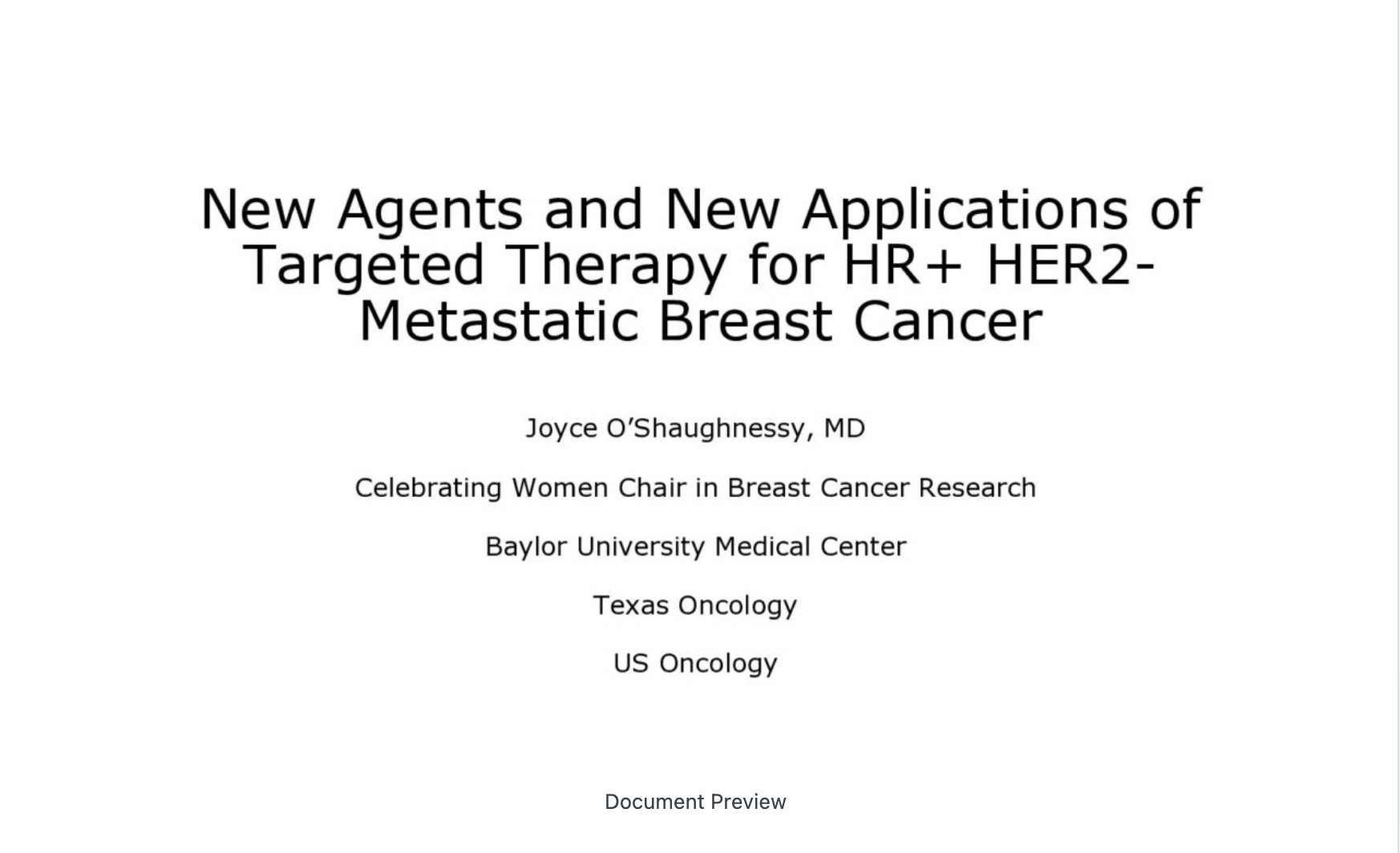 New Agents and New Applications of Targeted Therapy for Hormone Receptor Positive Breast Cancer