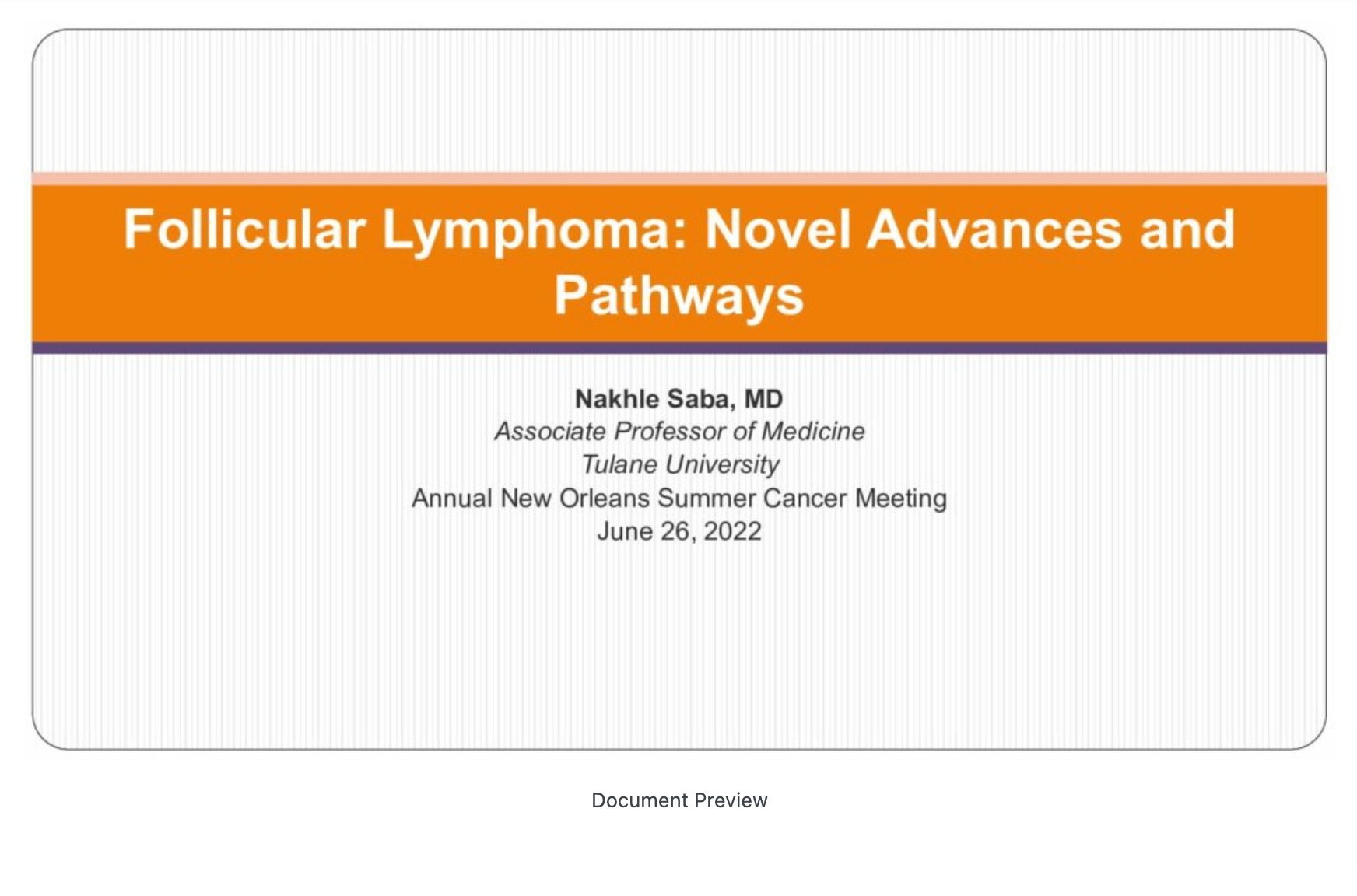 New Approaches for Follicular Lymphoma