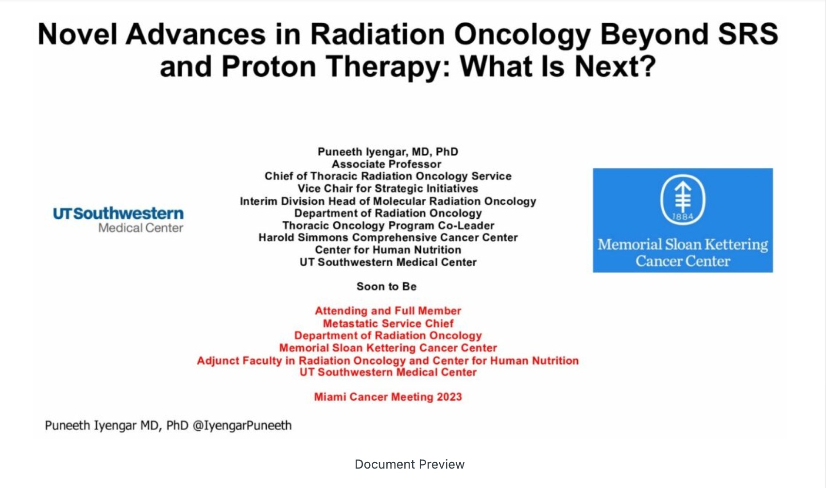 Novel Advances in Radiation Oncology Beyond SRS and Proton Therapy: What Is Next?