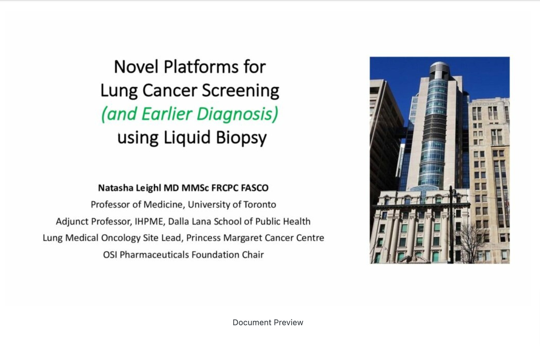 Novel Platforms for Lung Cancer Screening Using Liquid Biopsy