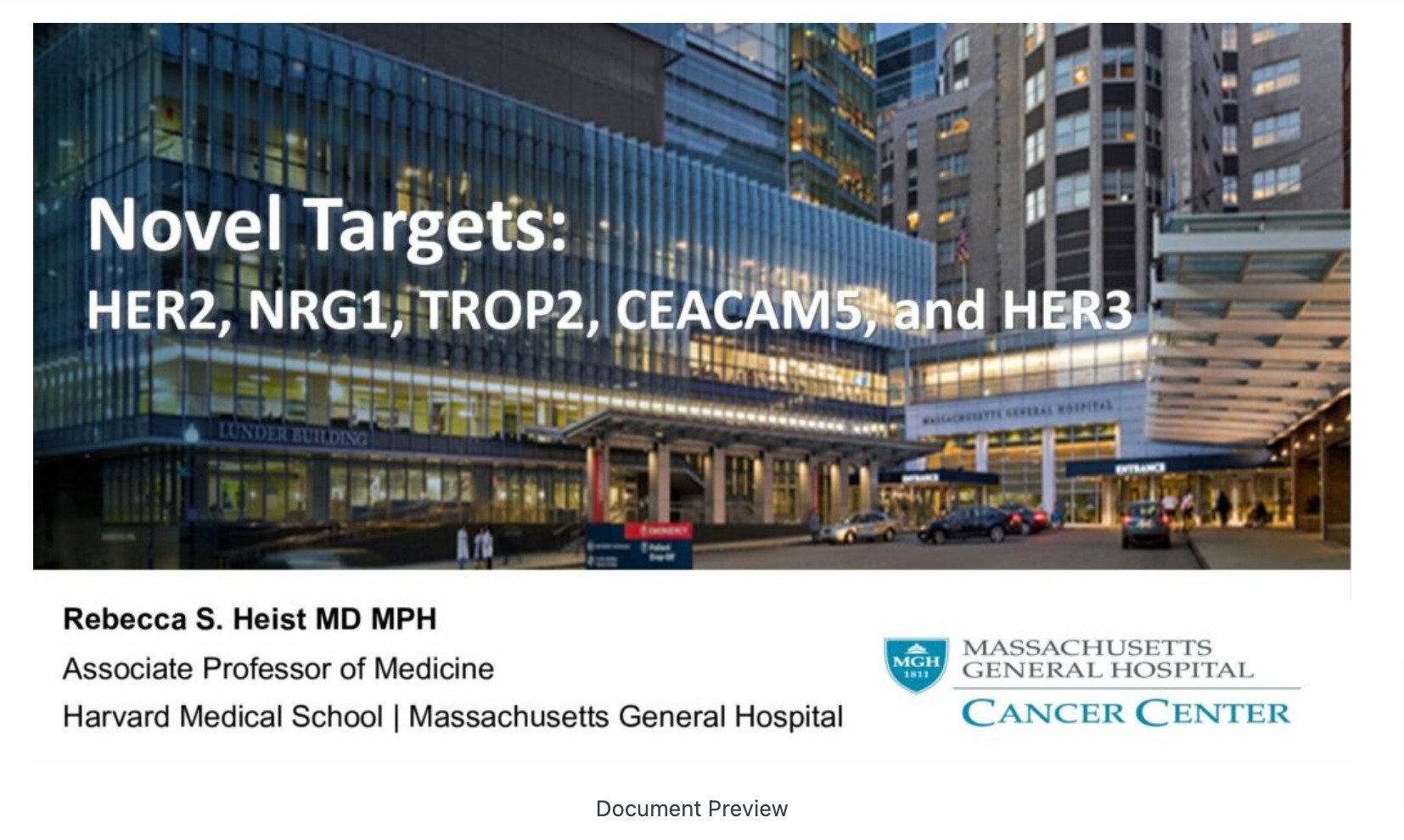 Novel Targets: HER-2, NRG1, TROP2, CEACAM5 & HER-3