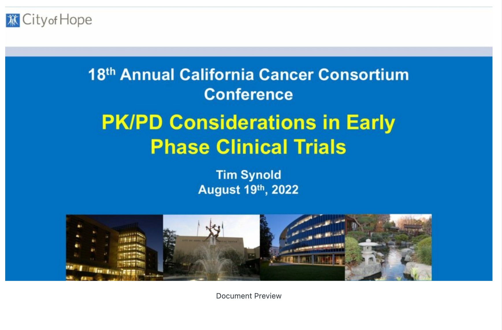 PK and PD Considerations in Early Phase Clinical Trials