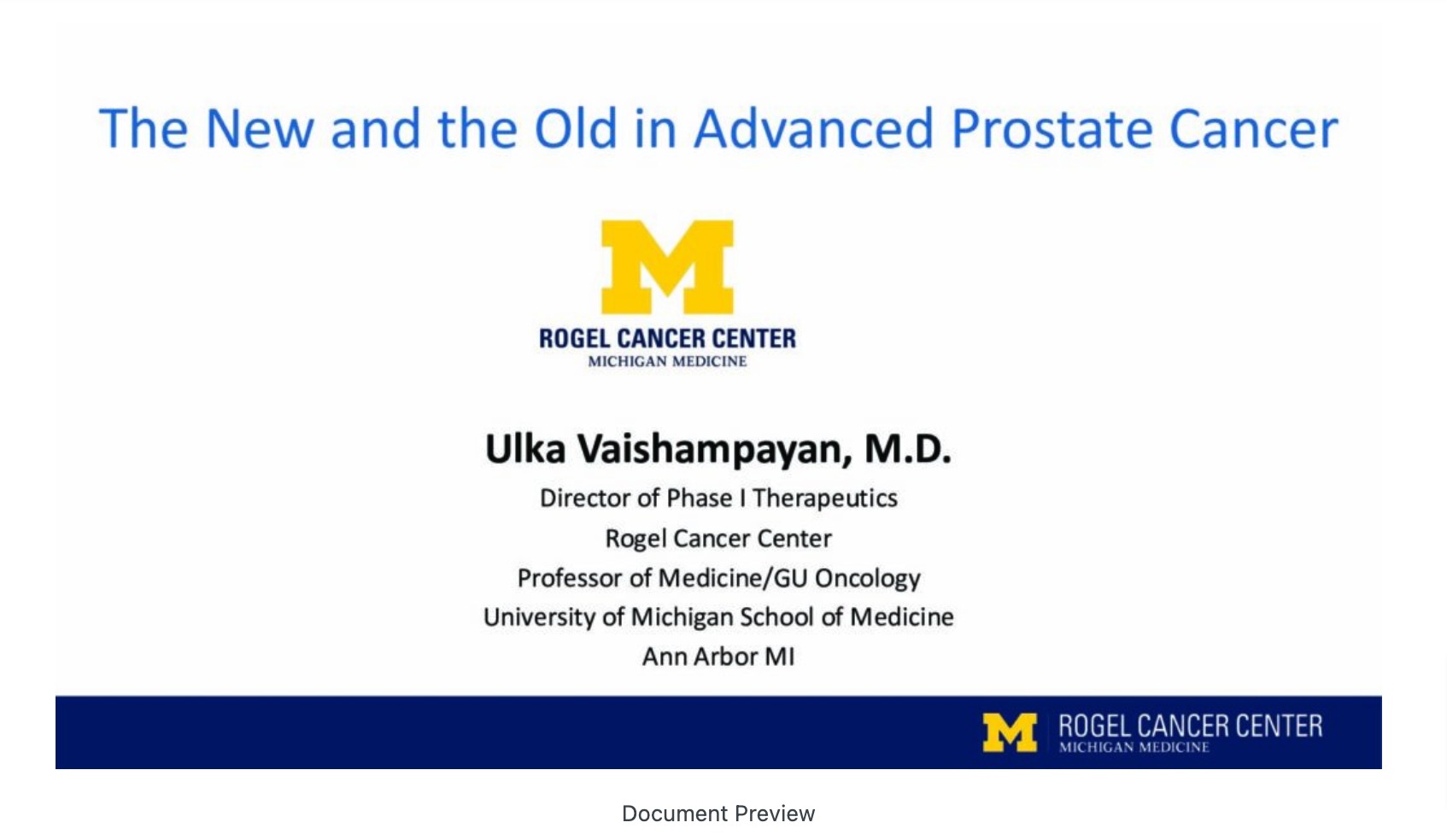 Prostate Cancer: From Hormonal Manipulation to Targeted Therapy