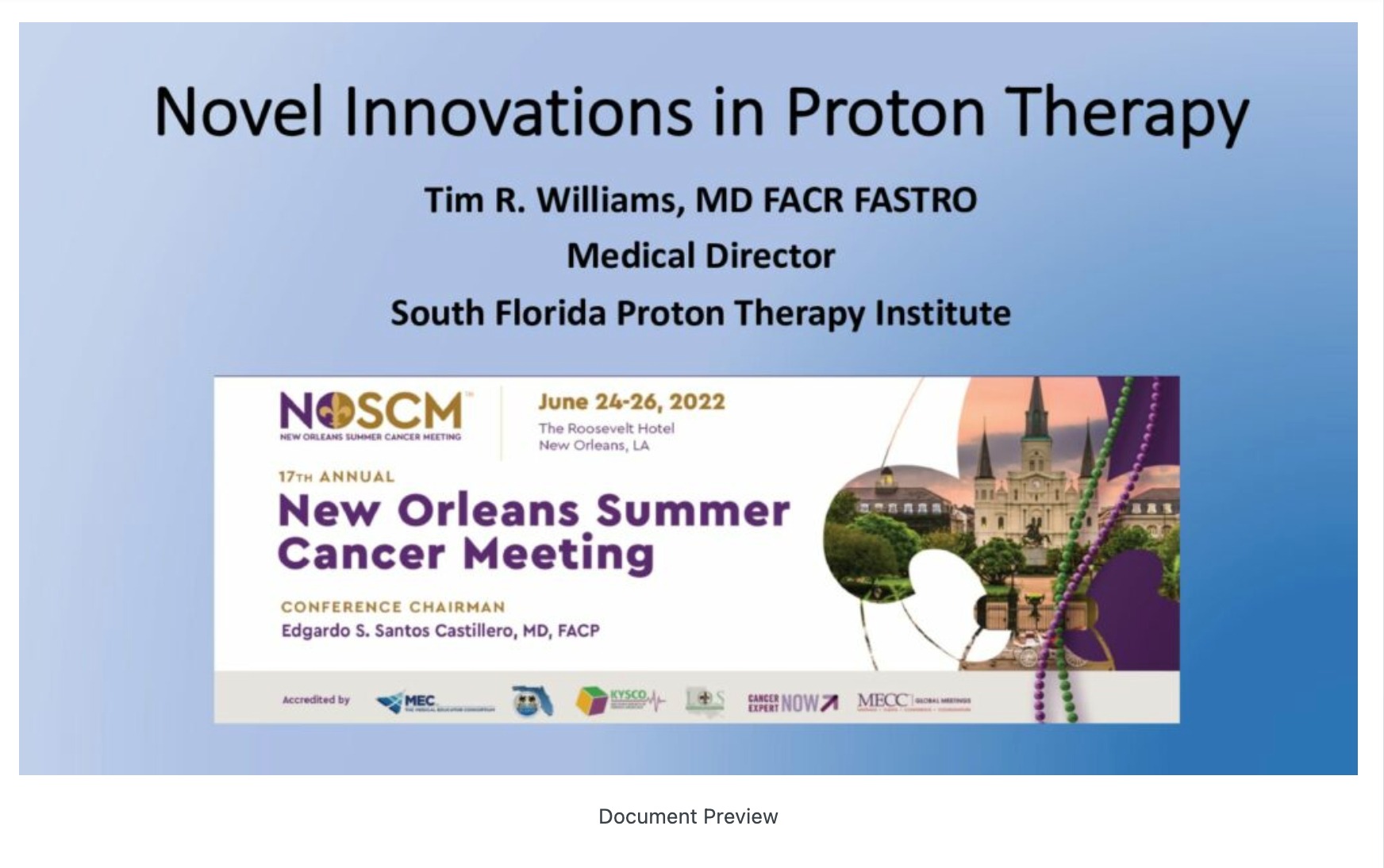 Proton Therapy in Oncology Care and Novel Developments