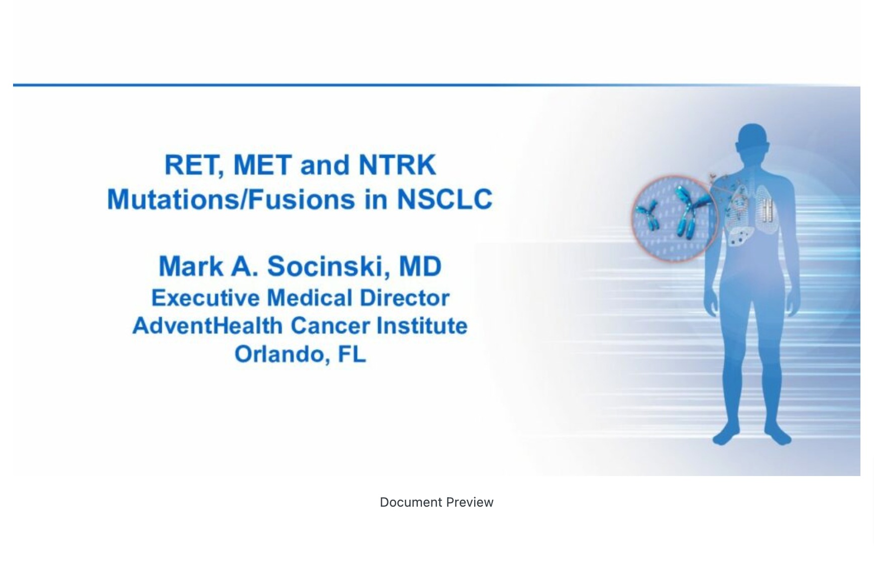 RET, MET & NTRK Mutations in NSCLC