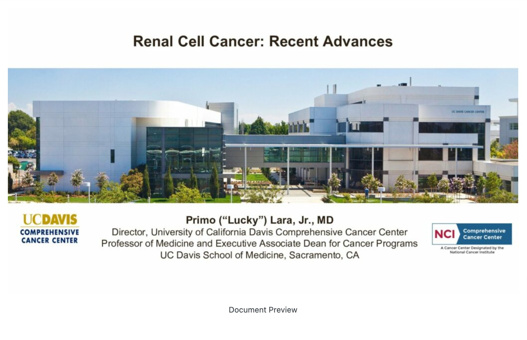 Renal Cell Cancer: Recent Advances