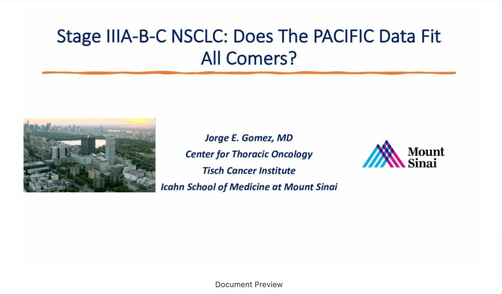 Stage IIIA-B-C NSCLC: Does The PACIFIC Data Fit All-in-One?