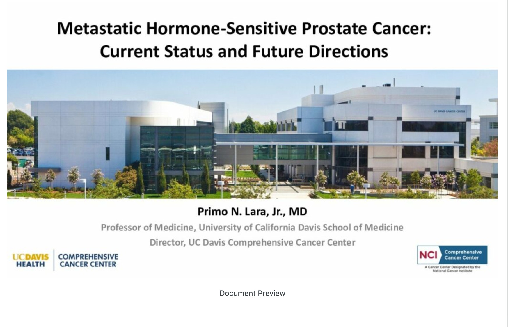 State of the Art: Hormone-sensitive Prostate Cancer