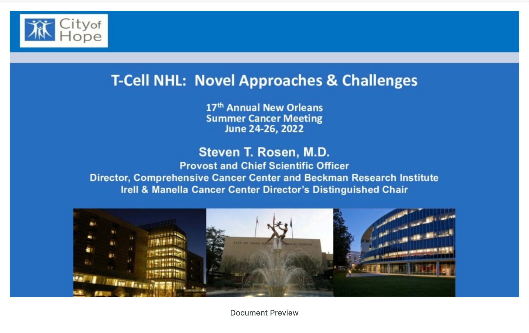 T-Cell NHL: Novel Approaches & Challenges