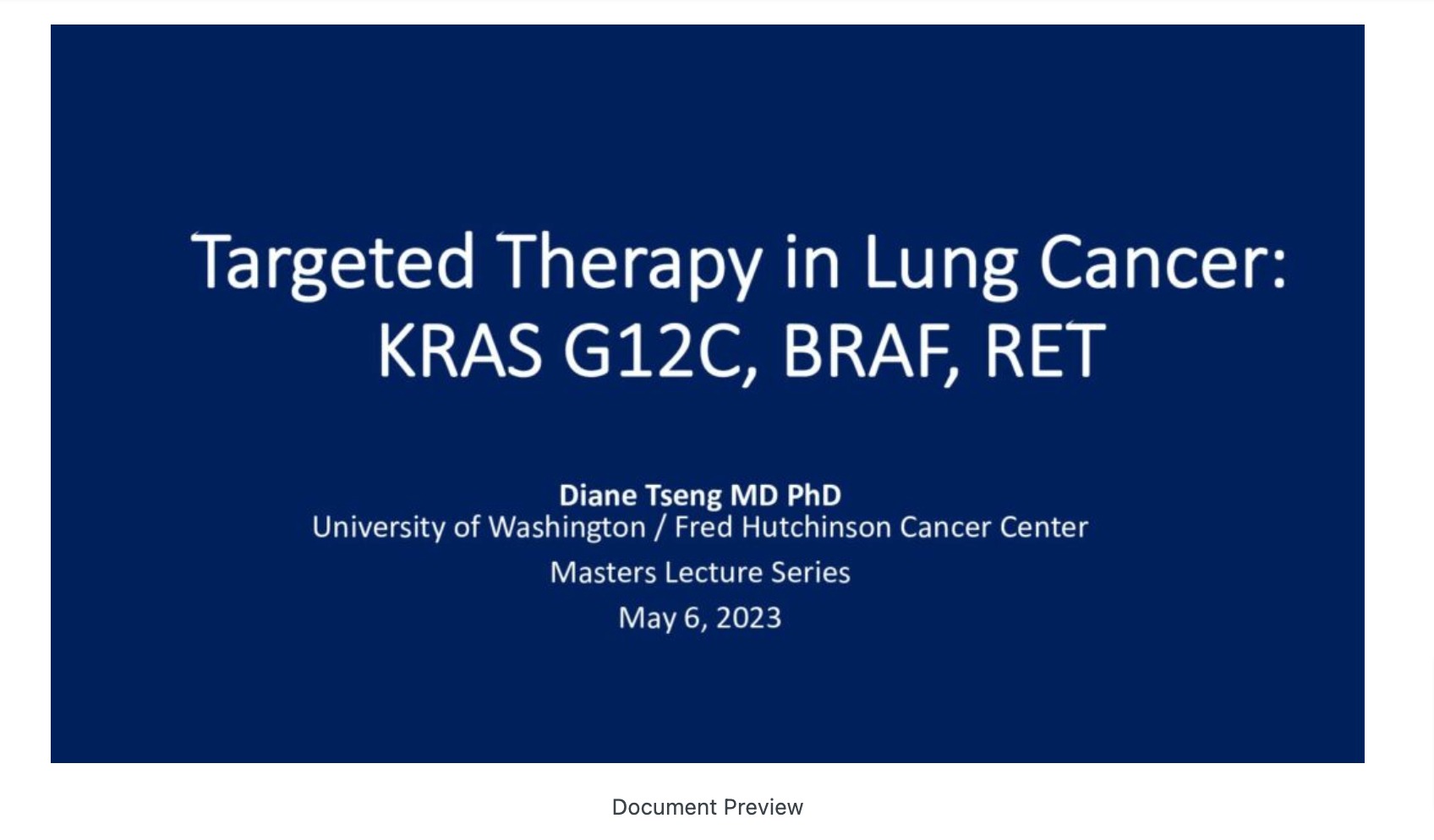 Targeted Therapy in Lung Cancer Updates