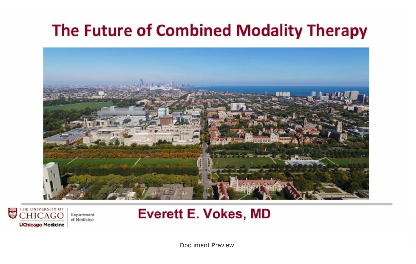 The Future of Combined Modality Therapy