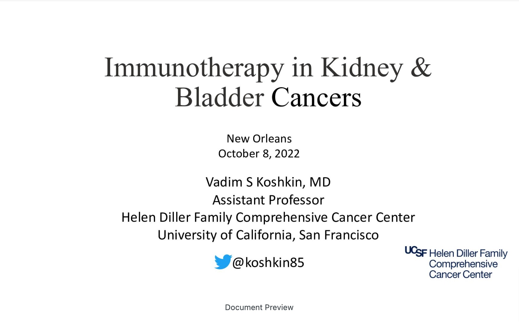 Immunotherapy in Kidney & Bladder